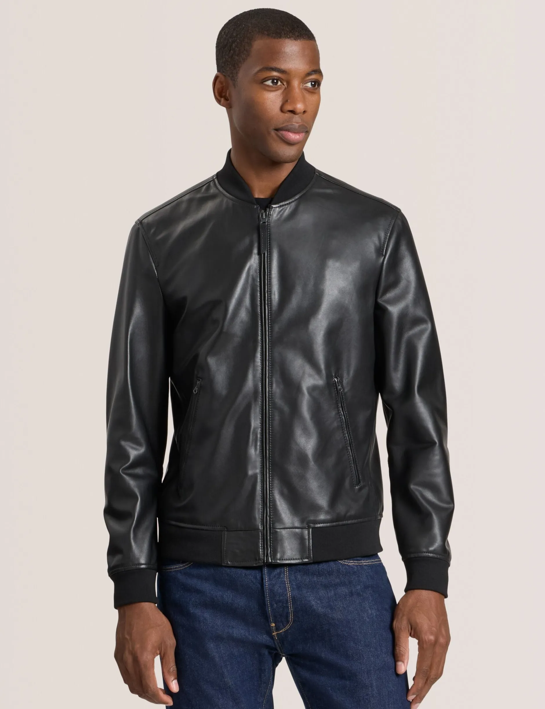 Leather Bomber Jacket