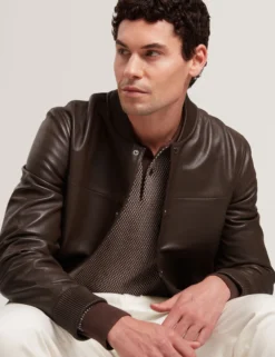 Leather Classic Bomber Jacket