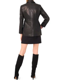 Leather Single Breasted Blazer