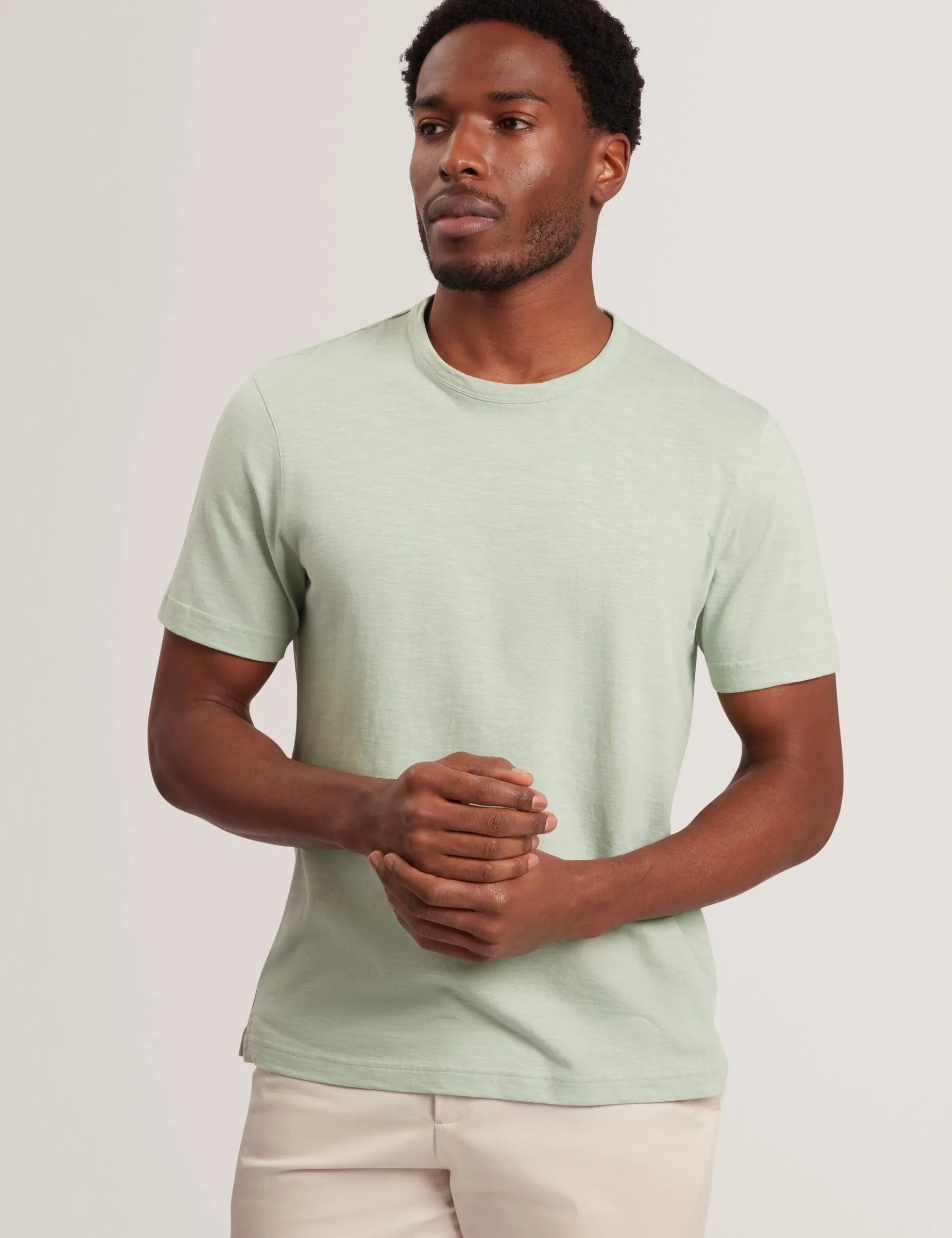 Lightweight Cotton Linen Crew Neck T-Shirt