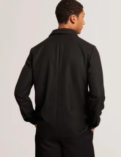 Lightweight Wool Blend Shirt Jacket