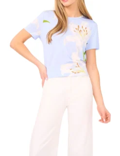 Lily Print Crew Neck T-Shirt