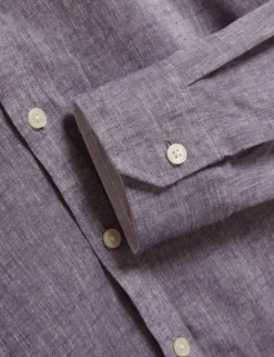 Linen Cotton Woven Long Sleeve Shirt