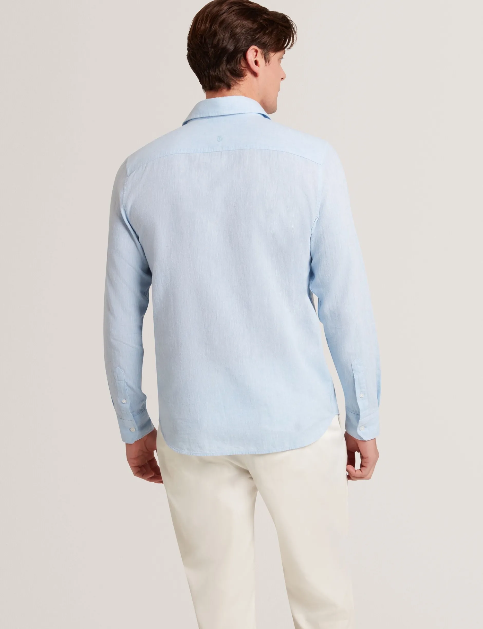 Linen Cotton Woven Long Sleeve Shirt