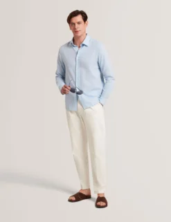 Linen Cotton Woven Long Sleeve Shirt
