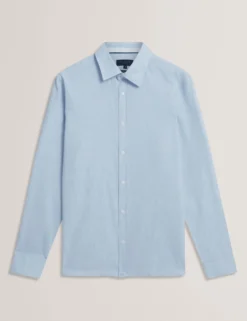 Linen Cotton Woven Long Sleeve Shirt