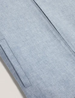 Linen Cotton Zip-Up Harrington Jacket