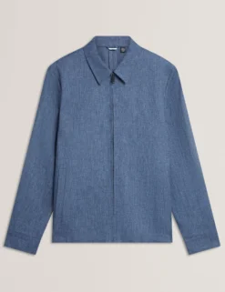 Linen Cotton Zip-Up Harrington Jacket