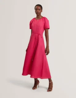 Linen Raglan Sleeve Maxi Dress