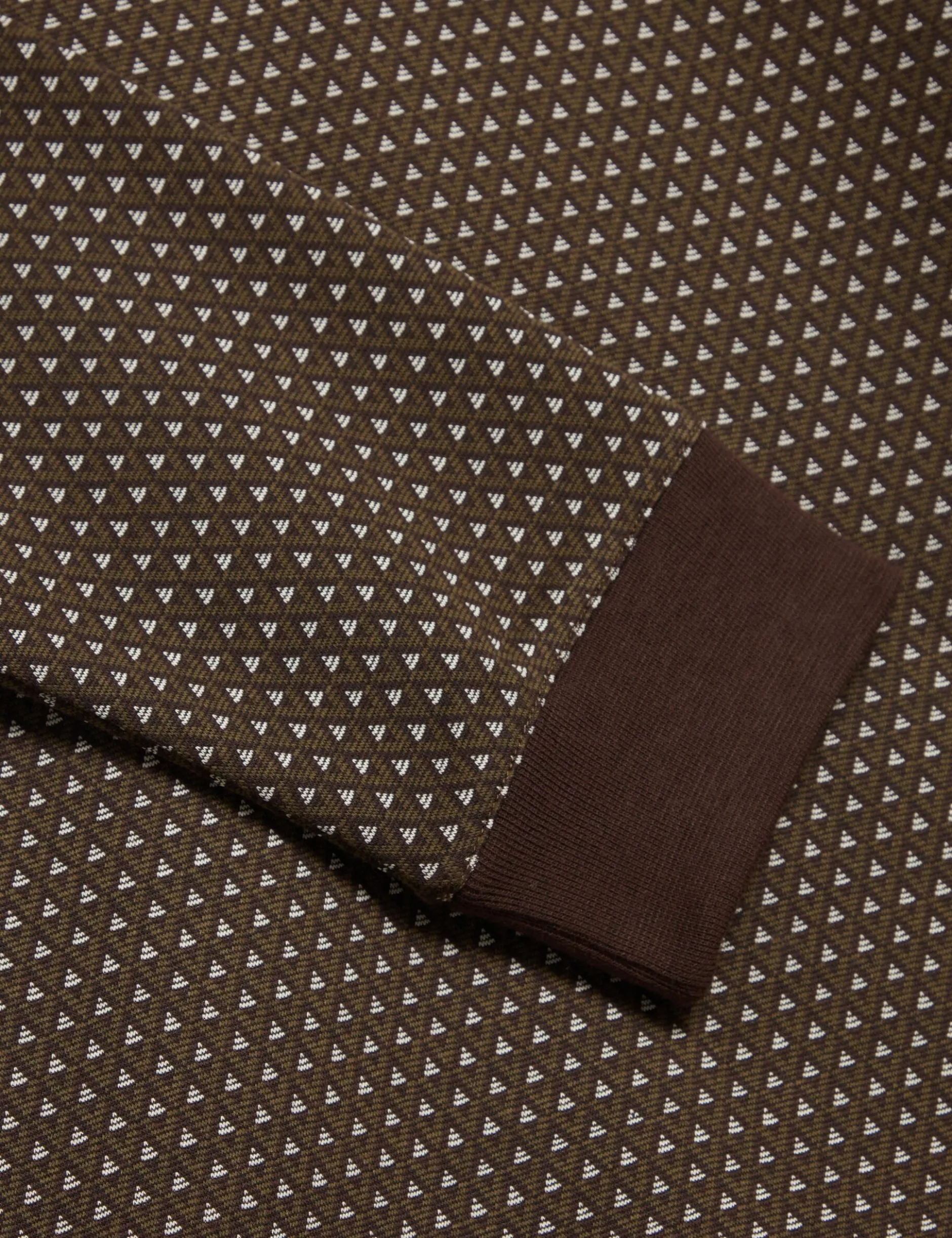 Long Sleeve Geo Jacquard Polo