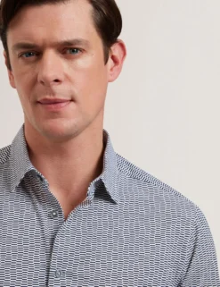 Long Sleeve Geo Print Shirt