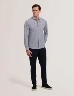 Long Sleeve Geo Print Shirt