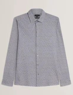 Long Sleeve Geo Print Shirt