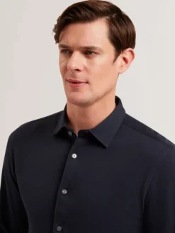 Long Sleeve Pique Cotton Jersey Shirt