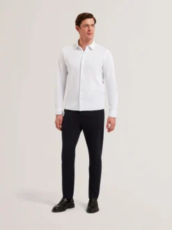Long Sleeve Pique Cotton Jersey Shirt