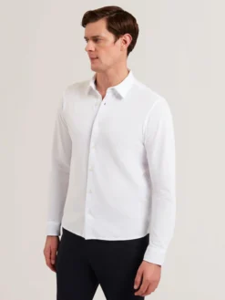 Long Sleeve Pique Cotton Jersey Shirt