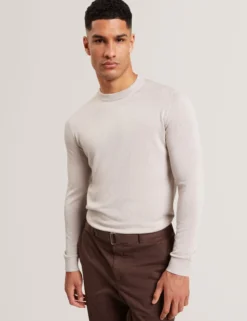 Long Sleeve Silk Blend Crew Neck Jumper