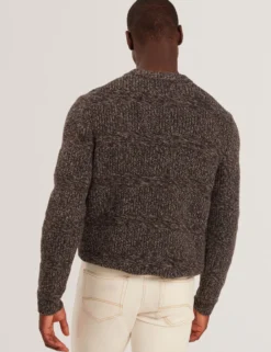Marled Wool Knit Crew Neck Sweater