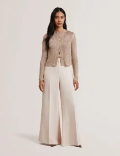 Metallic Knit Cropped Cardigan
