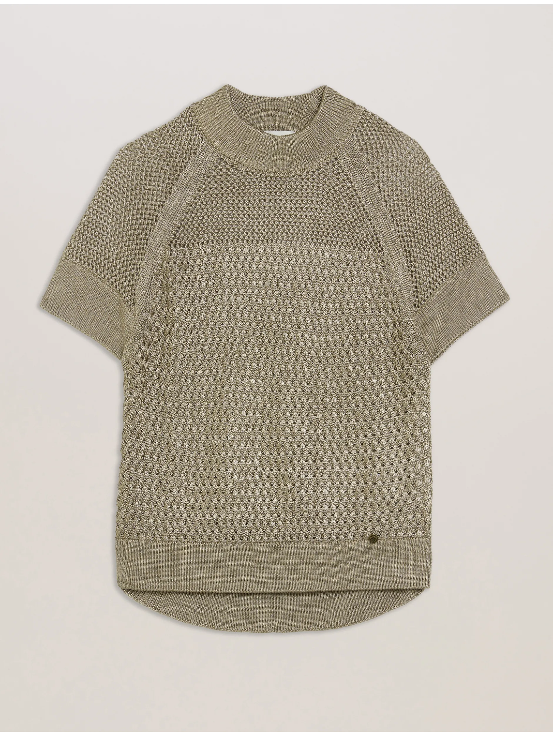 Metallic Knitted Short Sleeve Top
