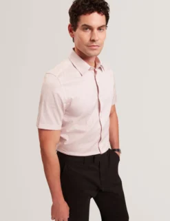 Micro Geo Print Slim Short Sleeve Shirt