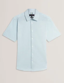 Micro Geo Print Slim Short Sleeve Shirt