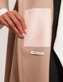Mid Length Belted Wool Wrap Coat