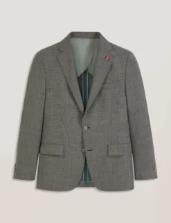 Mini Check Wool Modern Fit Suit Jacket