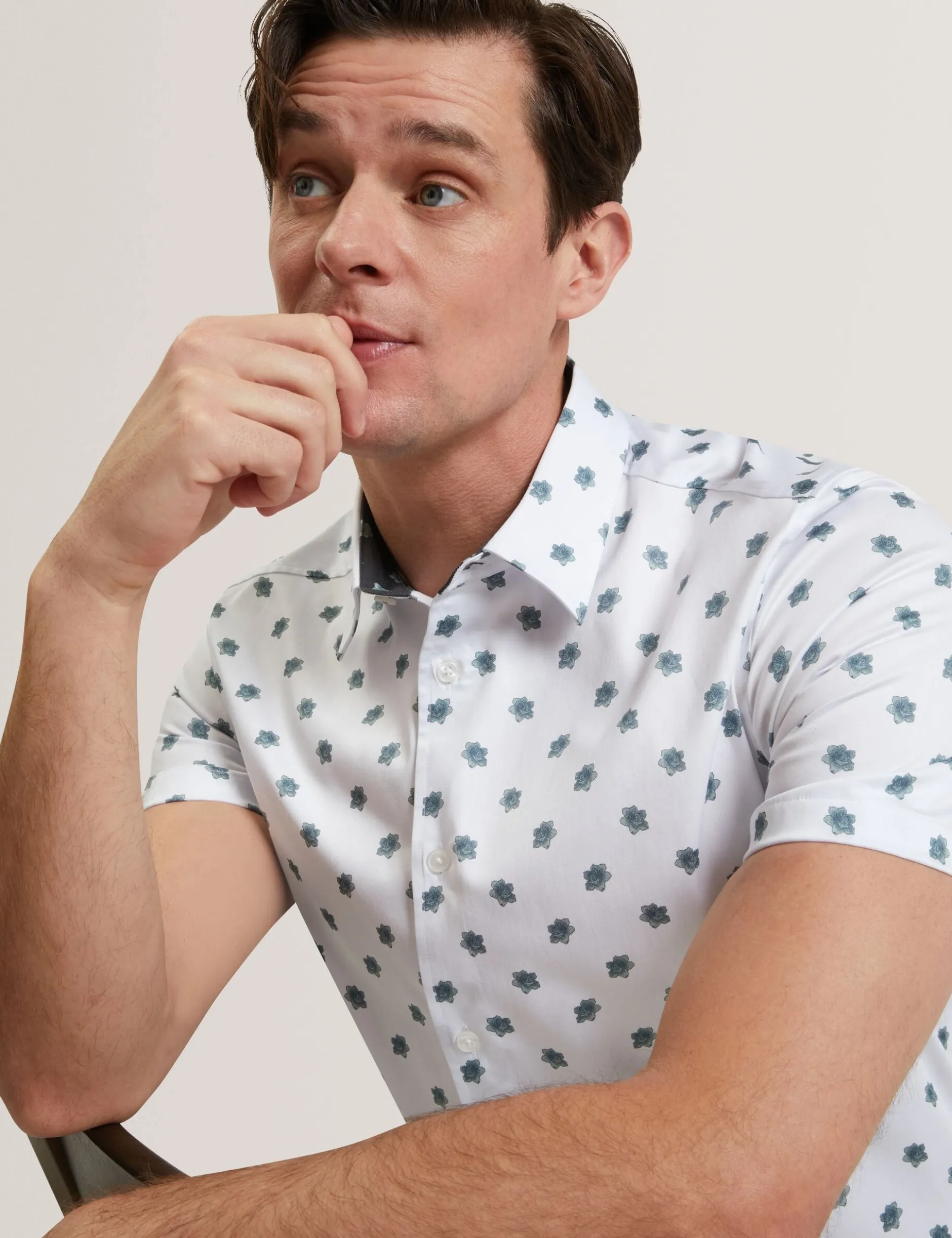 Mini Floral Print Short Sleeve Shirt