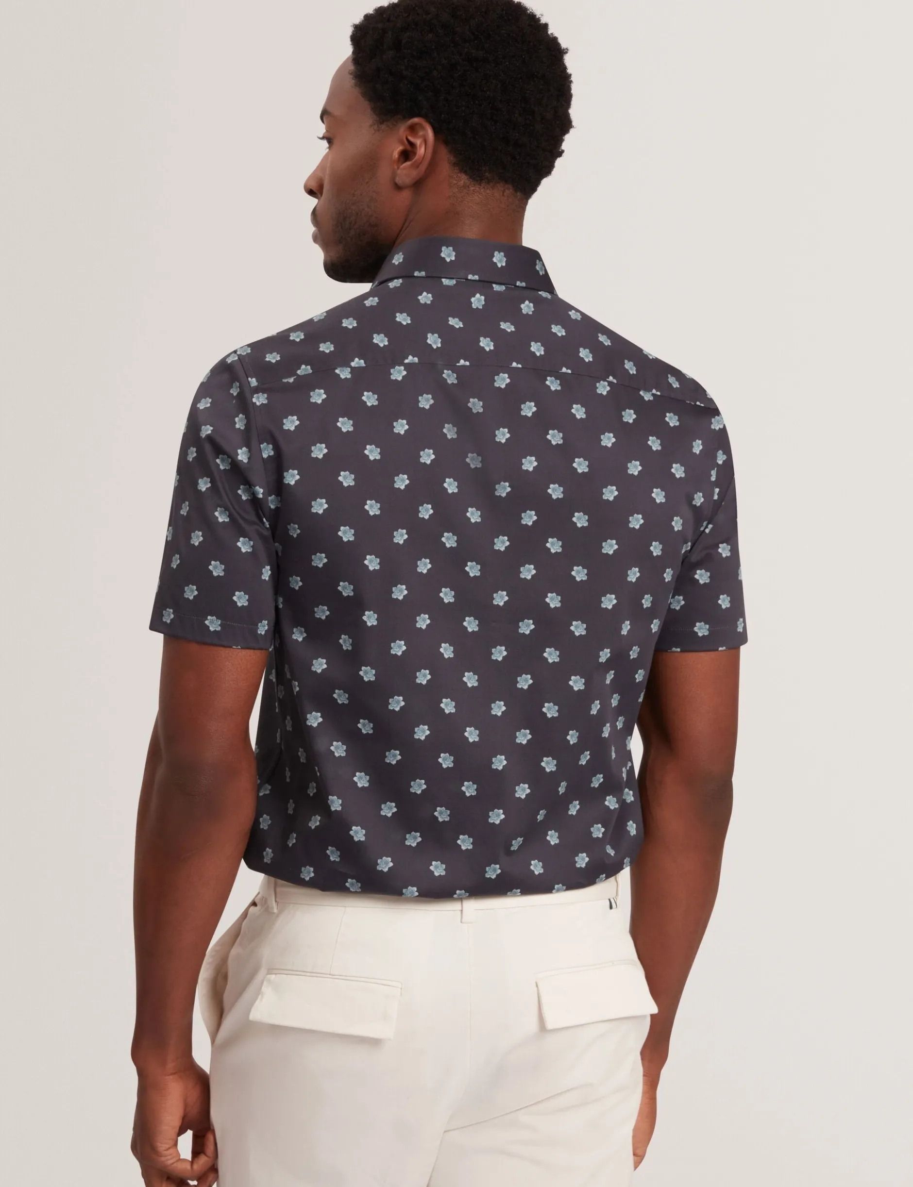Mini Floral Print Short Sleeve Shirt