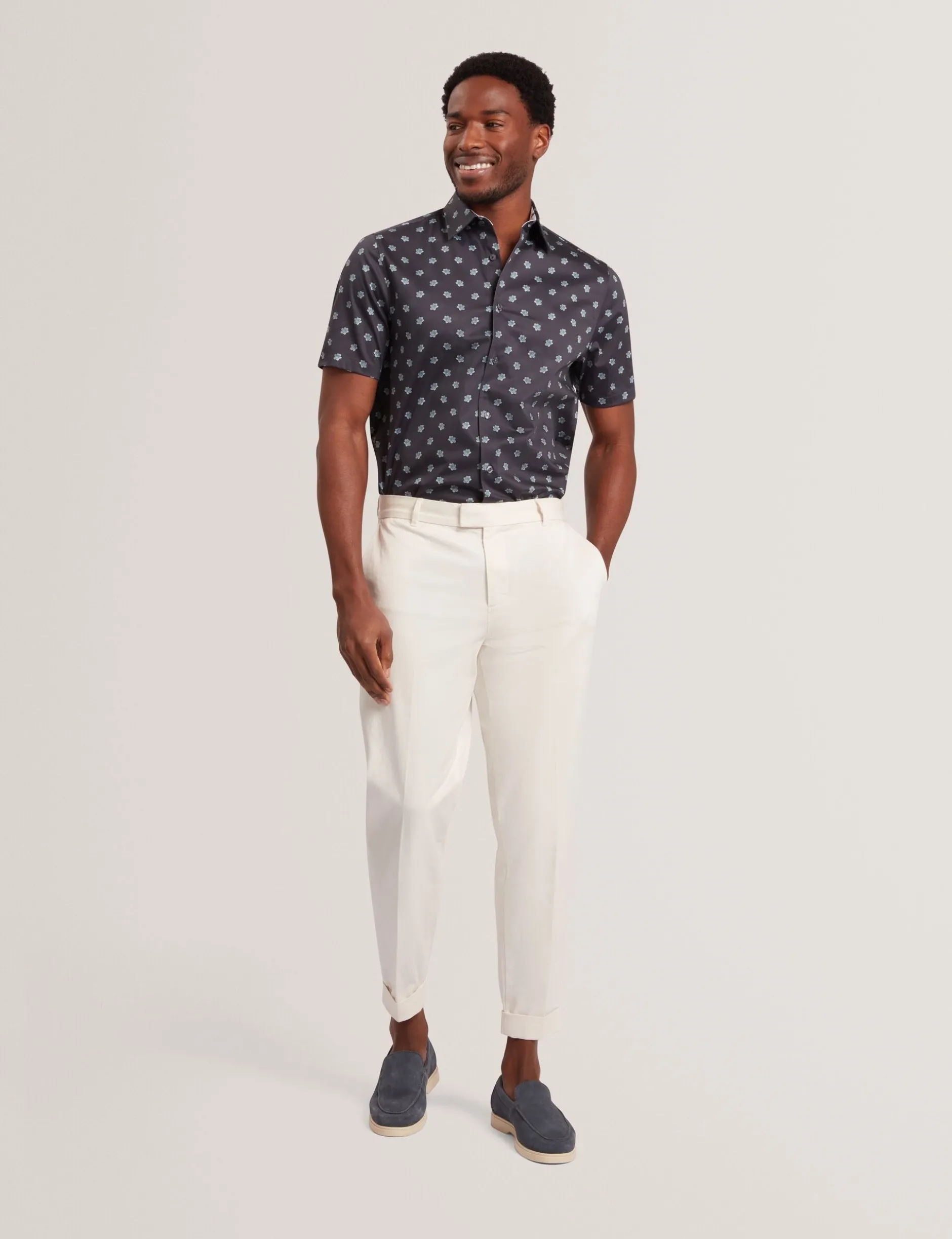 Mini Floral Print Short Sleeve Shirt