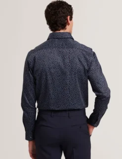 Mini Leaf Print Long Sleeve Cotton Shirt