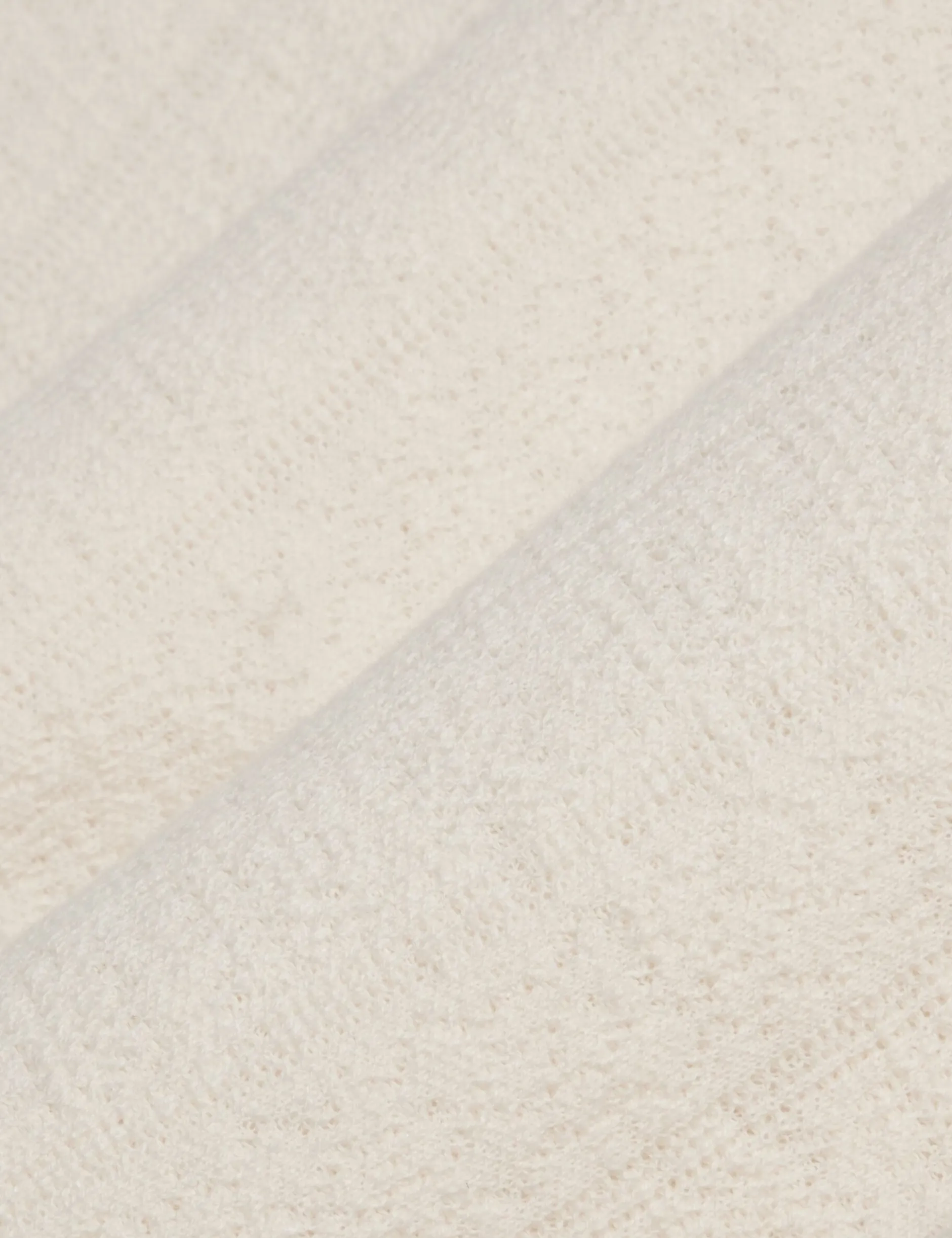 Mixed Texture Cotton Linen Knit Polo
