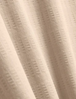 Mixed Texture Stripe Cotton T-Shirt