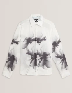 Monochrome Floral Long Sleeve Shirt