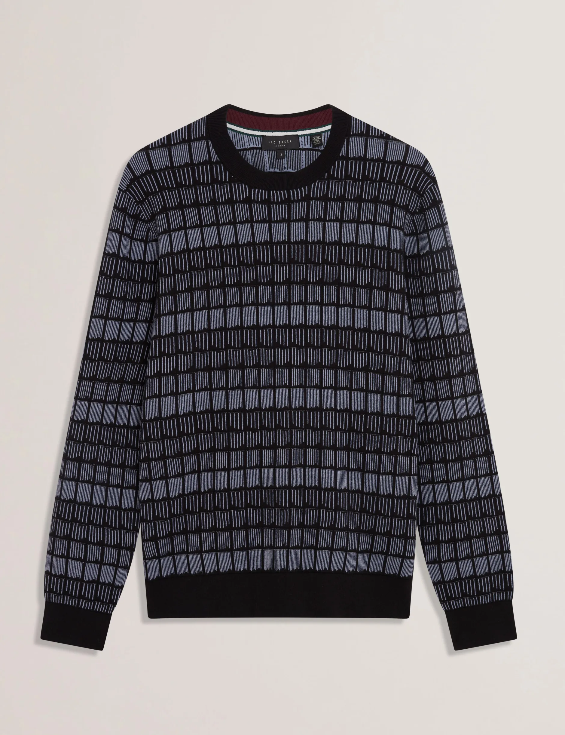 Ombre Jacquard Crew Neck Jumper