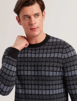 Ombre Jacquard Crew Neck Jumper