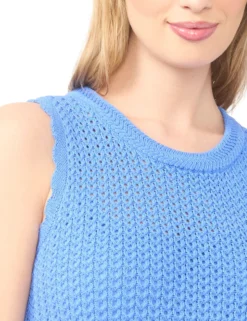 Open Knit Sleeveless Midi Dress