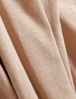 Open Neck Cotton Linen Polo Shirt