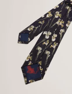 Orchid Floral Print Silk Tie