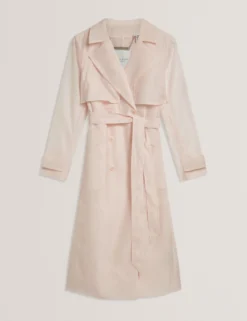 Organza Trench Coat with Storm Flaps