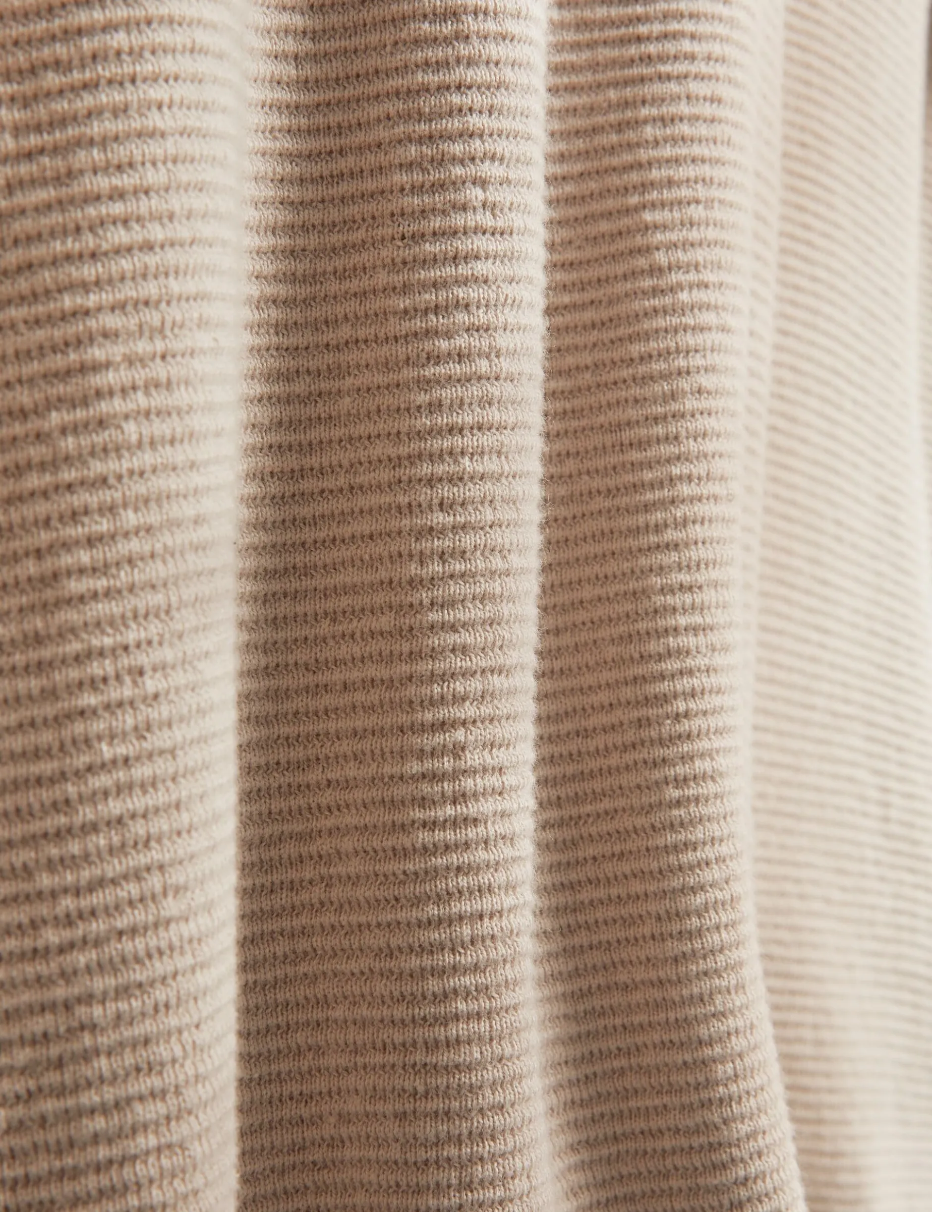 Ottoman Ribbed Knit Zip Neck Polo