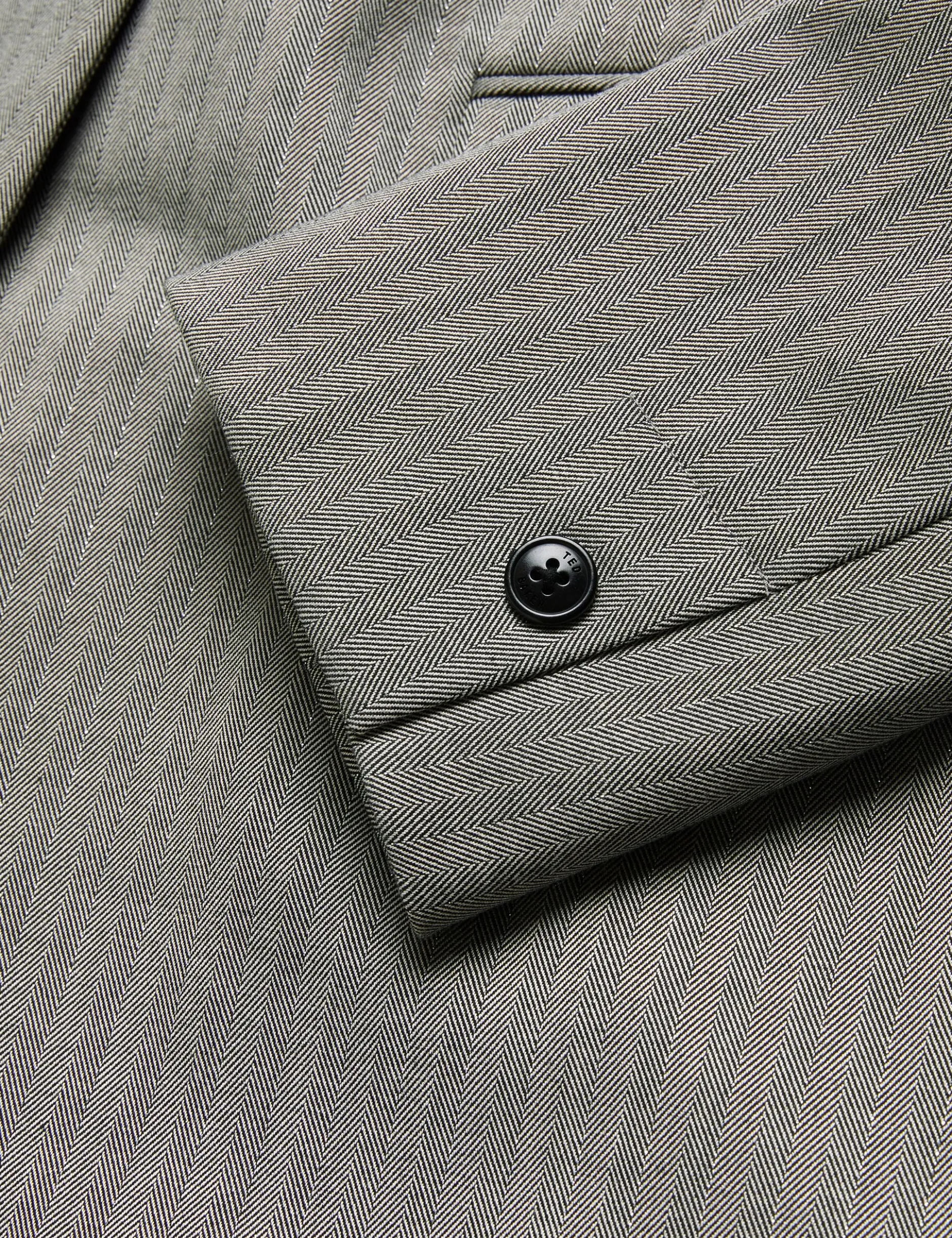 Oversized Herringbone Single Breasted Blazer