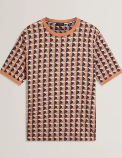 Painted Geo Print Pure Cotton T-Shirt