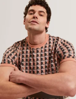 Painted Geo Print Pure Cotton T-Shirt