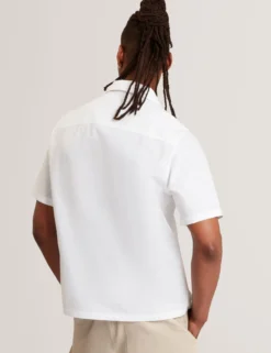 Panel Print Linen Blend Relaxed Shirt