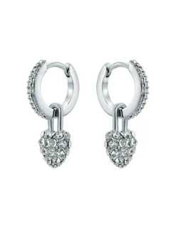 Pave Crystal Padlock Huggie Earrings