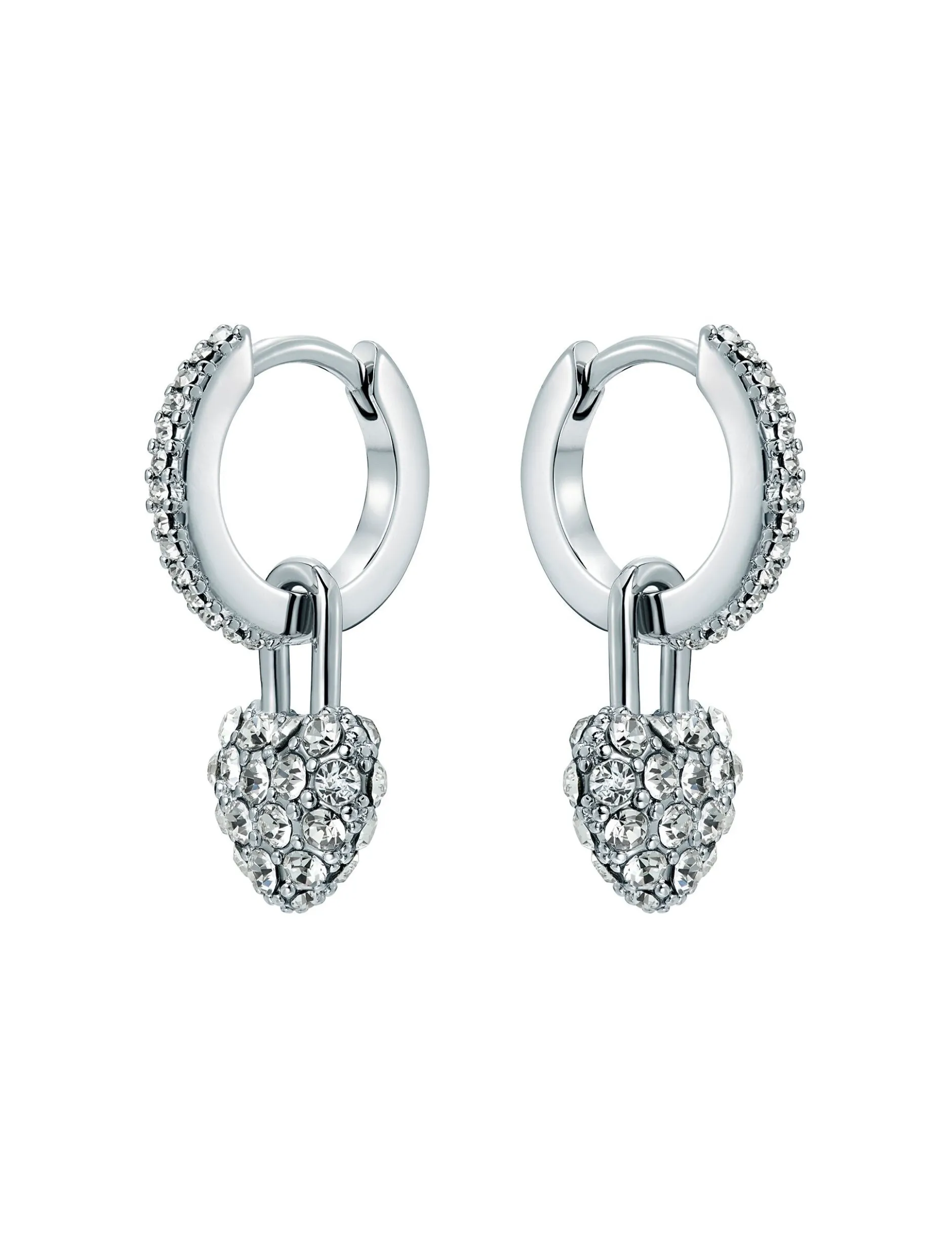 Pave Crystal Padlock Huggie Earrings
