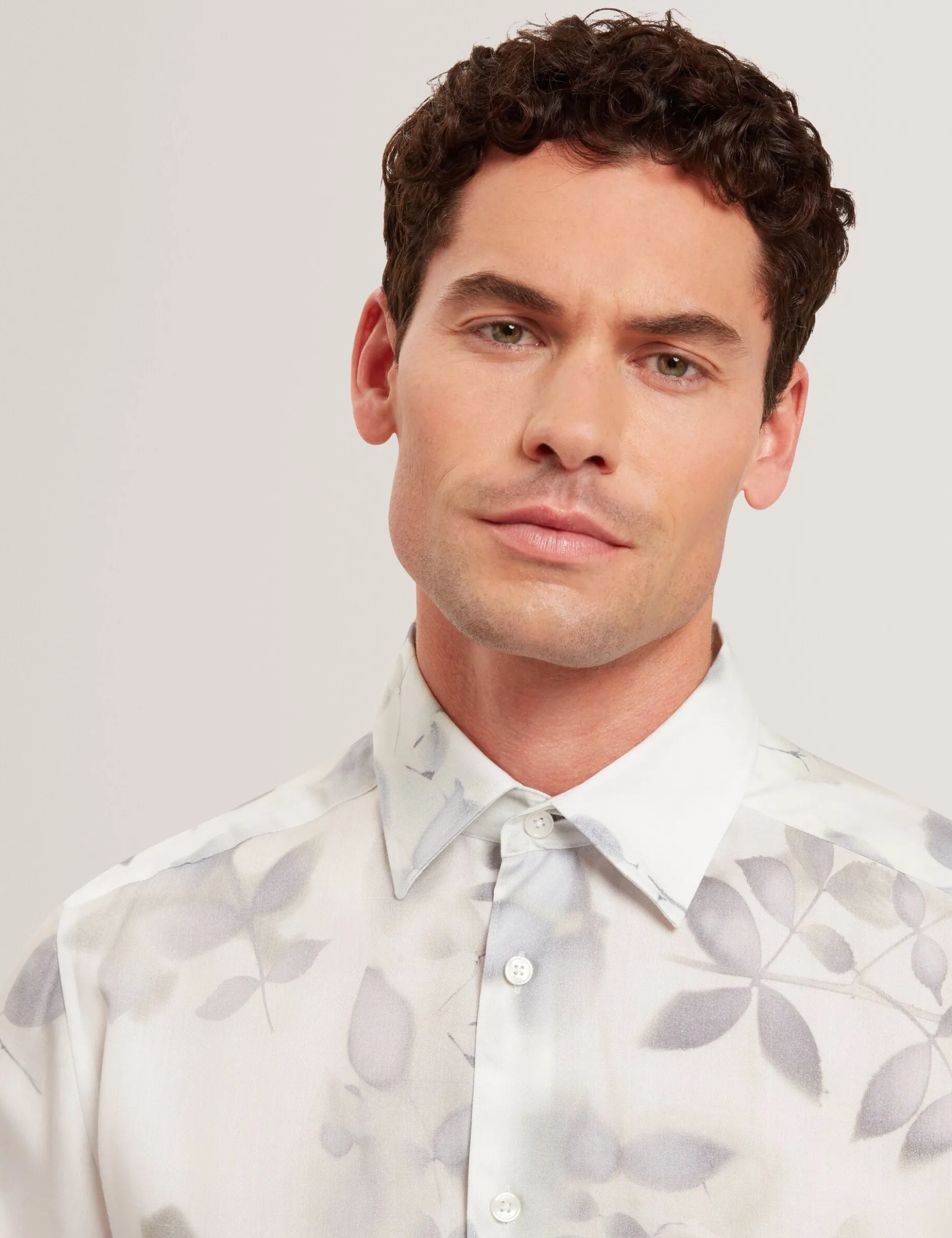 Photograhic Leaf Print Regular Fit Shirt
