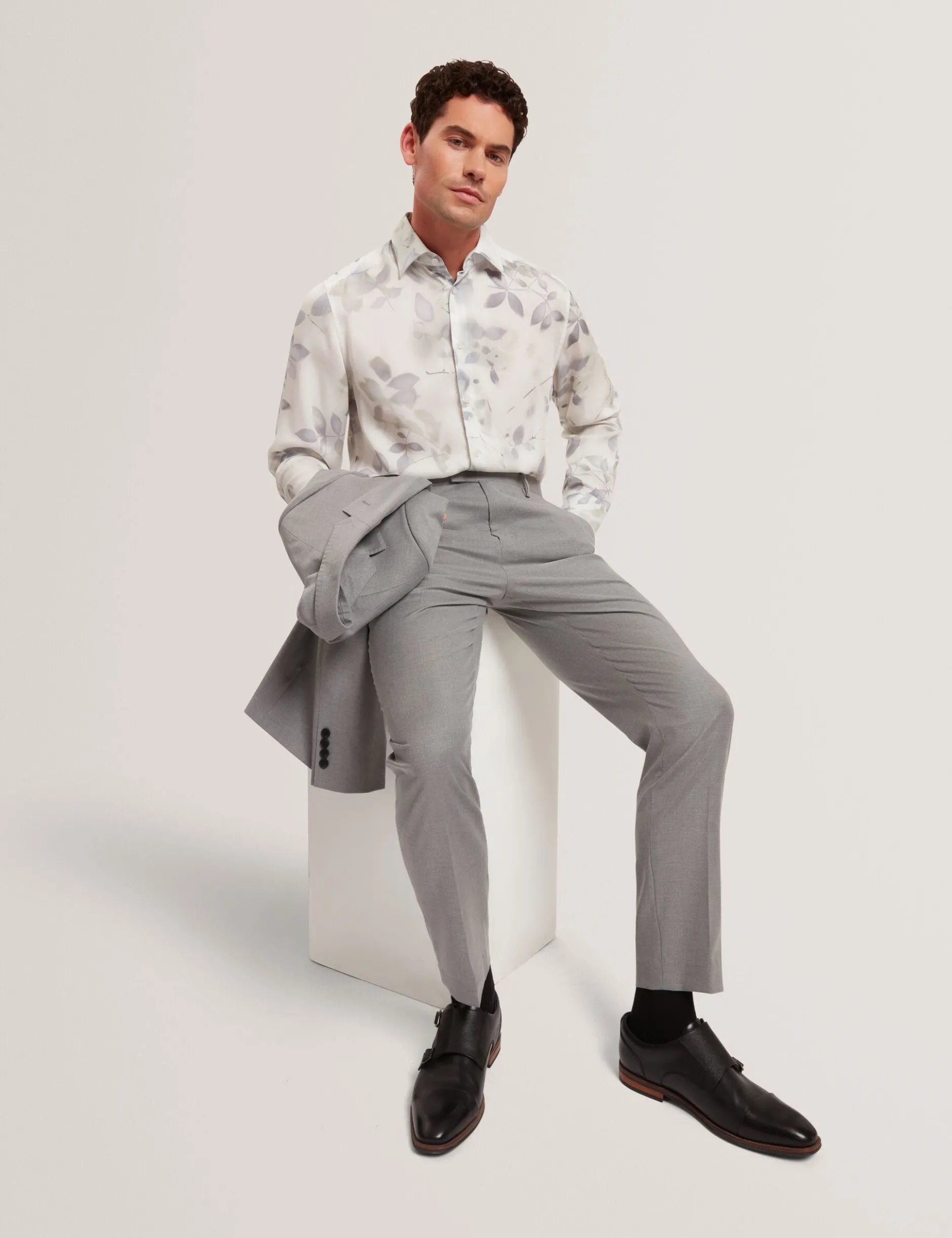 Photograhic Leaf Print Regular Fit Shirt
